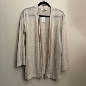 LOFT Lightweight Tan Open Cardigan